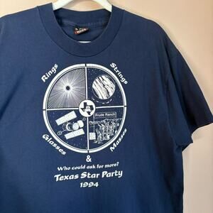 Vintage 90s 1994 Texas Star Party navy blue astronomy space stargazing event tee